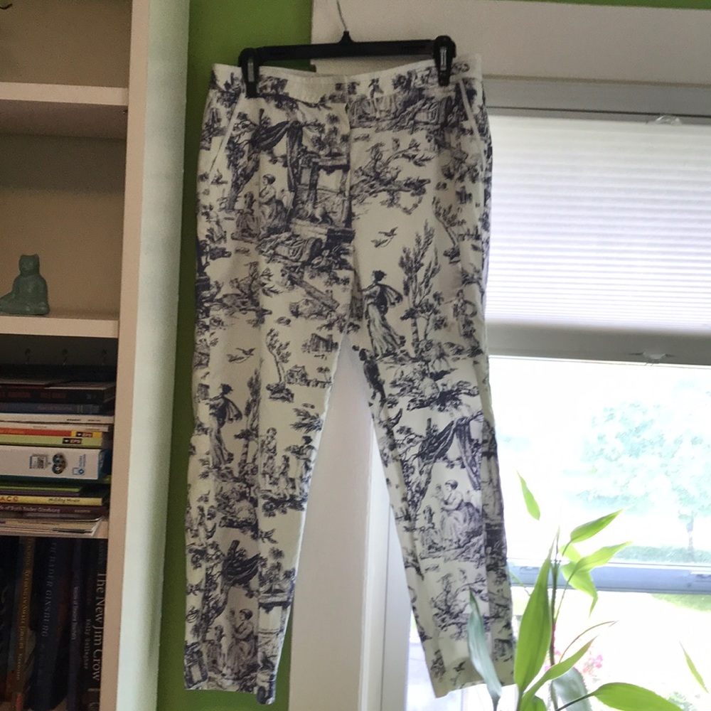 J.Crew size 8 Toile pants blue & white
